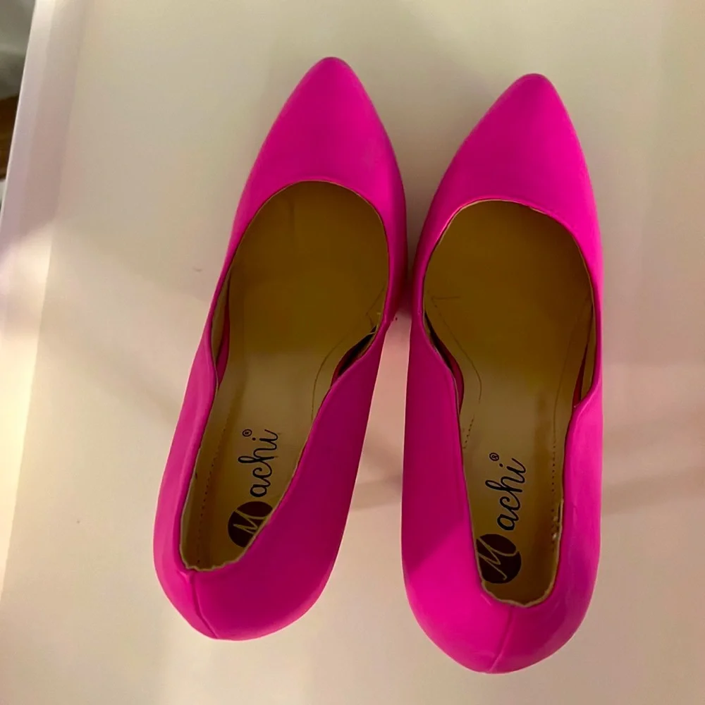 Neon Hot Machi pink heels! ππ size 8ππ Barbie Core! - Picture 8 of 13